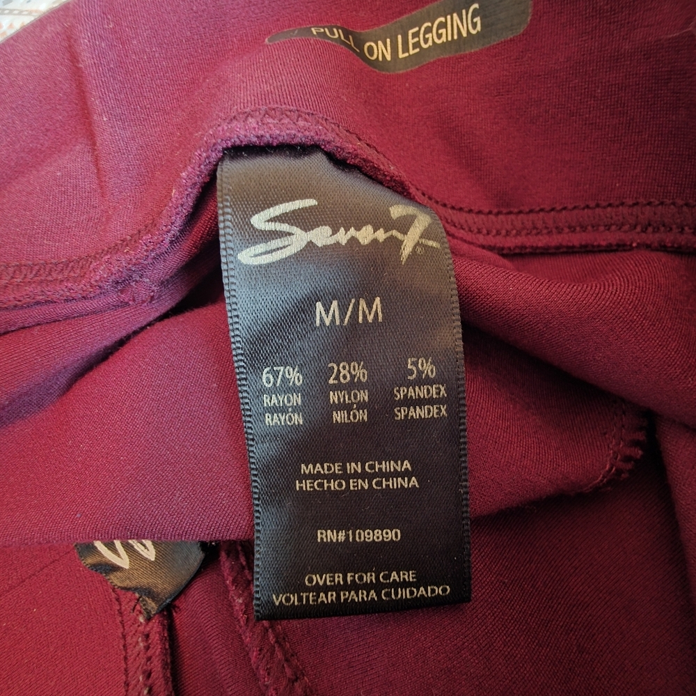 Seven7 Burgundy High-Waisted Leggings - Picture 9 of 10